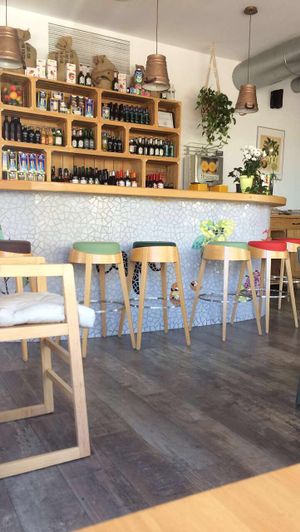 view from my table  at Organic Cafe in Fuengirola