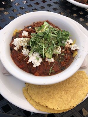 Huevos Rancheros (vegan option)  at Urth Caffe in Laguna Beach