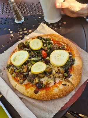 very delicious pizza! at Urth Caffe in Laguna Beach