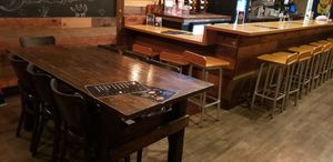 The sad, lonely, empty table where they refused to let us eat...  at Gu Ramen Taps and Tapas in Laguna Beach