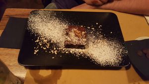 Vegan chocolate brownie at Gorilla in Turin