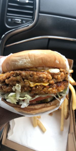Double vegan burger  at Burgerlords - Chinatown in Los Angeles