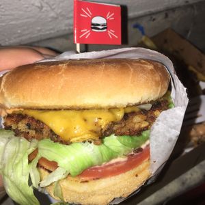 Single cheeseburger  at Burgerlords - Chinatown in Los Angeles