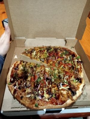 Bbq chicken pizza at Harry's Gourmet Pizza in Adamstown