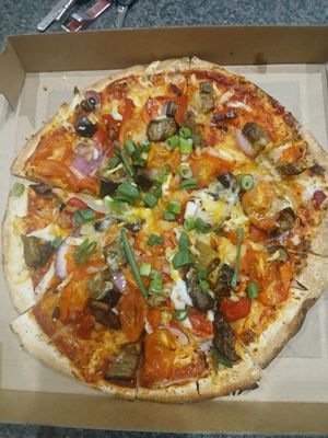 Vegan Florence, no sweetcorn at Harry's Gourmet Pizza in Adamstown