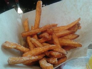 Side of sweet potato fries. Really good! at Veggiezz - Alserbachstr in Vienna