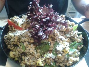 The green curry coconut quinoa. Very tasty (the man LOVED it). at Veggiezz - Alserbachstr in Vienna