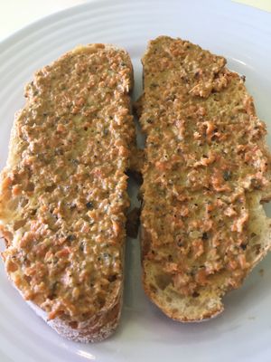 Carrot garlic bread  at Mama Says in Torrance