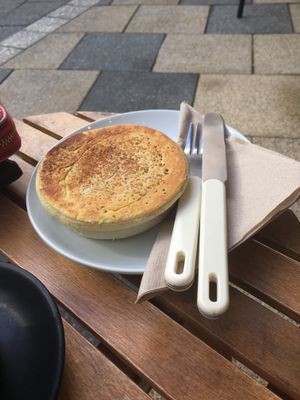 Vegan cauliflower and broccoli pie  at Ocean Shepherd Espresso Bar in Sunshine Coast