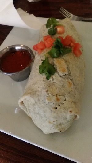 Kingston Burrito at Peace Nation, ordered from vegan menu with mixed vegetables as the main filling. at Peace Nation  in Kingston