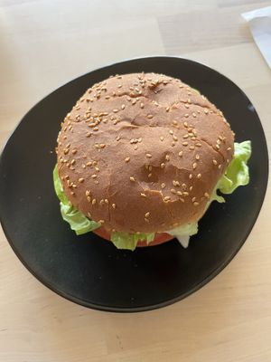 Red bean burger   at Veganel in Nuremberg