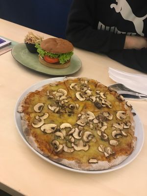 Delicious burger and pizza!  at Veganel in Nuremberg