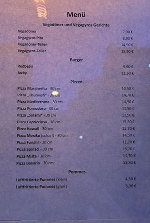 Menü  at Veganel in Nuremberg