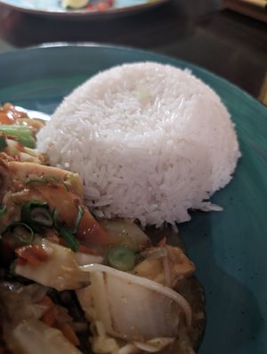 Rice, veggies and tofu in lemongrass sauce at Bonjour Saigon in Cologne