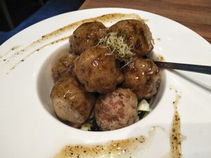 Pork balls with truffle at Oriental Vegetarian 東方素 in Hong Kong Island