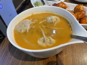 Sichuan Dan Dan noodles with dumplings - small size is quite big!  at Oriental Vegetarian 東方素 in Hong Kong Island