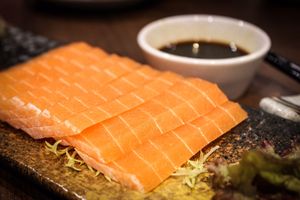 sashimi at Oriental Vegetarian 東方素 in Hong Kong Island