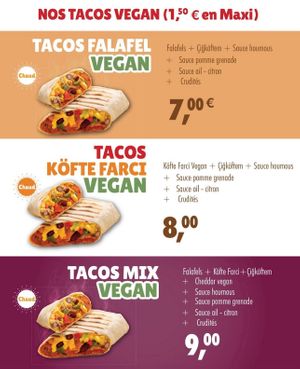 Menu at Cigköftem in Lyon