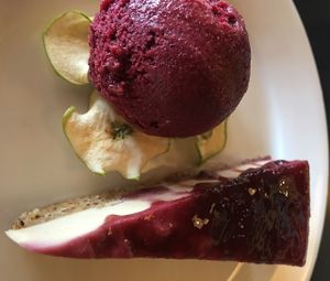 One of their seasonal desserts, cheesecake with gelato at Ground Breaker Gastropub  in Portland