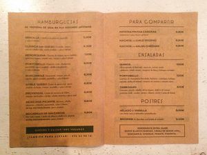 Vegan menu at Cebrian in Zaragoza