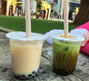 Vanilla and suger matcha tea with tapioca at CUPP Bubble Tea in Bristol