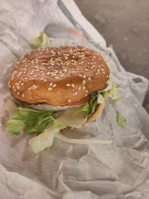 Vegan beef burger at MAX - Vasagatan in Stockholm