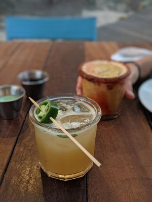 Jalapeño margarita at La Playita in Bacalar