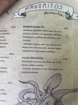 Menu Basmati Bowl  at La Playita in Bacalar