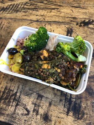 A selection of the salads, condiments and stews  at Vantra Eden in West London