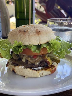 Philly burger at Luv Burger in Nosara