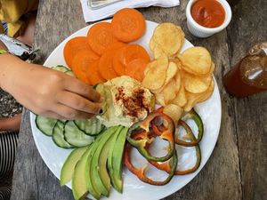 Hummus Plate at Luv Burger in Nosara