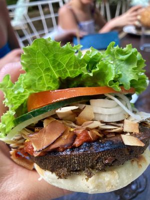 CocoBurger the best ever at Luv Burger in Nosara