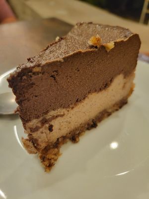 Raw chocolate cake at Luv Burger in Nosara