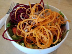 Side salad which comes with the combo at Luv Burger in Nosara