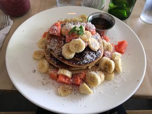 pancakes at Luv Burger in Nosara