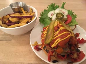 Philly Cheeseburger  at Luv Burger in Nosara