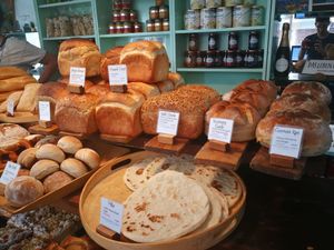 Bread selection (vegan options clearly marked and ingredients are listed. Be careful, as one bread contains honey and is still marked as vegan.) at The Bakers Table - 더베이커스테이블 in Seoul