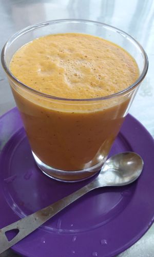 Fresh Pumpkin Coconut Smoothies (Lunch) at Raw Chefs Cafe in Kowloon