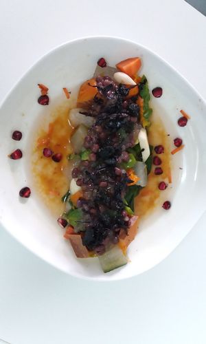 Cold Adzuki Bean and Sago Mixed Nori and Cold Vegetable with Homemade Sesame Sauce (No Ice, Free for changing to Cold Brown Rice, Seasonal and Limited) (Lunch) at Raw Chefs Cafe in Kowloon