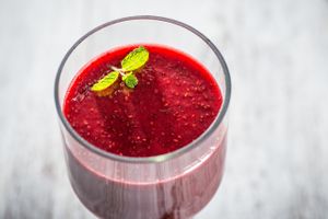 Raspberry pudding with chia seeds at Suflet in Bucate in Cluj-napoca