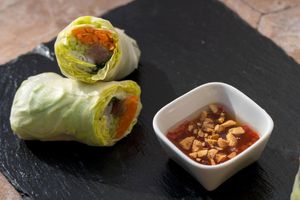 rolls and dips at Bo & Zin in Marrakech