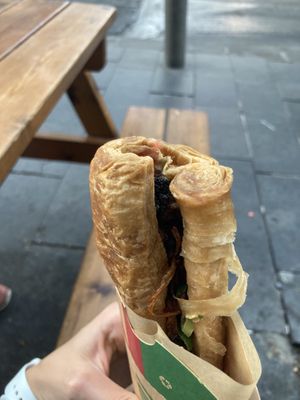 Jahnun with filling  at Jahnun Bar in Jerusalem