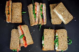 Our sandwiches in spelt bread at Gärtnerei - Thurgauerstrasse in Zurich