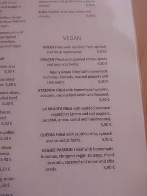 Menu at Aqui y Ahora  in Lanzarote