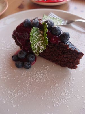 Chocolate and banana cake at Aqui y Ahora  in Lanzarote