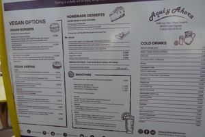 Menu at Aqui y Ahora  in Lanzarote