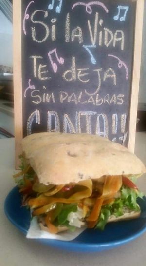 Focaccia con Salteado de Vegetales at Aqui y Ahora  in Lanzarote