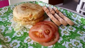 Tortilla totalmente vegana sin huevos... at Aqui y Ahora  in Lanzarote