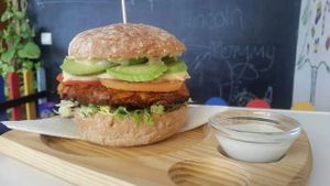 Super Hamburguesa Casera Vegana at Aqui y Ahora  in Lanzarote
