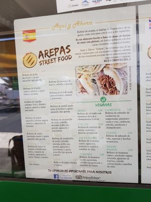 Plenty of vegan arepas to choose from at Aqui y Ahora  in Lanzarote
